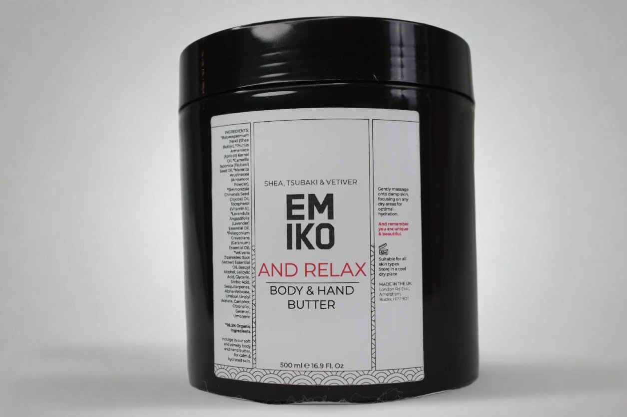 AND RELAX Body & Hand Butter, Shea Tsubaki & Vetiver 500g