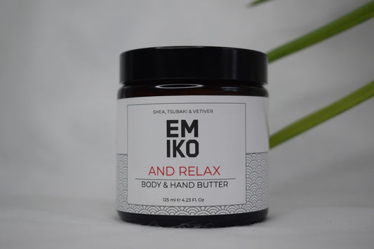 AND RELAX Body & Hand Butter, Shea Tsubaki & Vetiver 125g